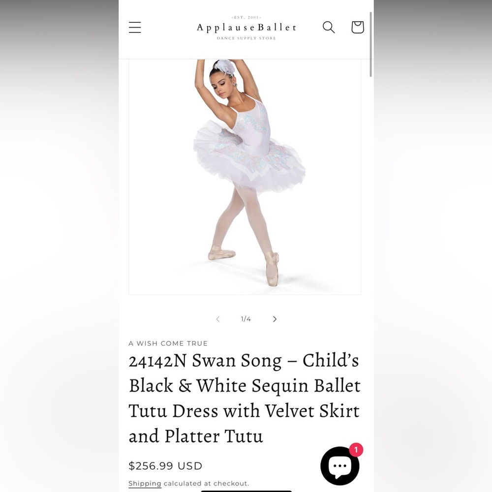 Wish White and Blue Kids Ballet Costume